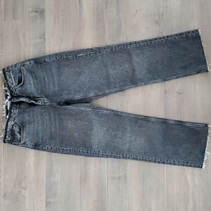 Topshop high rise straight leg jeans in faded black (W28/L32) NWT